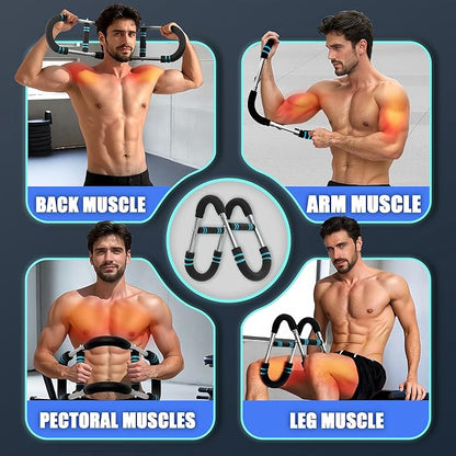 Twister Arm Trainer, 60-100lb Adjustable Chest & Arm Workout Tool, Arm Strengthener for Men & Women, Portable Detachable Upper Body Fitness Machine for Home & Gym