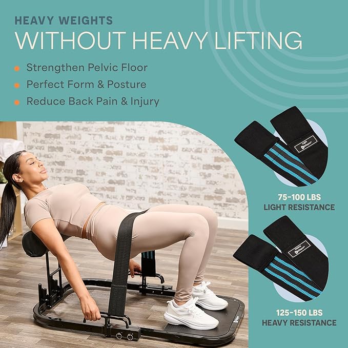 Lifepro Hip Thrust Machine – Adjustable Glutes Workout Equipment for Home – GluteBlast Foldable Booty Builder, Sissy Squat Machine, Thrust Glute Bench, Home Gym Glute Workout