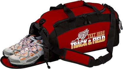 Personalized Track and Field Duffel Bag – Custom Name & Team Colors – Track Athlete Gear Bag for Boys & Girls – Lightweight Sports Travel Bag for Meets & Practice
