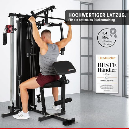 HAMMER Ferrum TX2 Training Station with Pulley System, Extensive Accessory Set for Abdomen, Back and Coo, Over 45 Exercise Options,