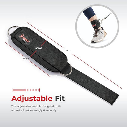 Sunny Health & Fitness Premium Resistance Band Set with Door Anchors, Wrist Straps, Handles Carry Bag Optional Padded Ankle Straps (Pair) for Strength Training, Booty Workout, Lower Body Exercises