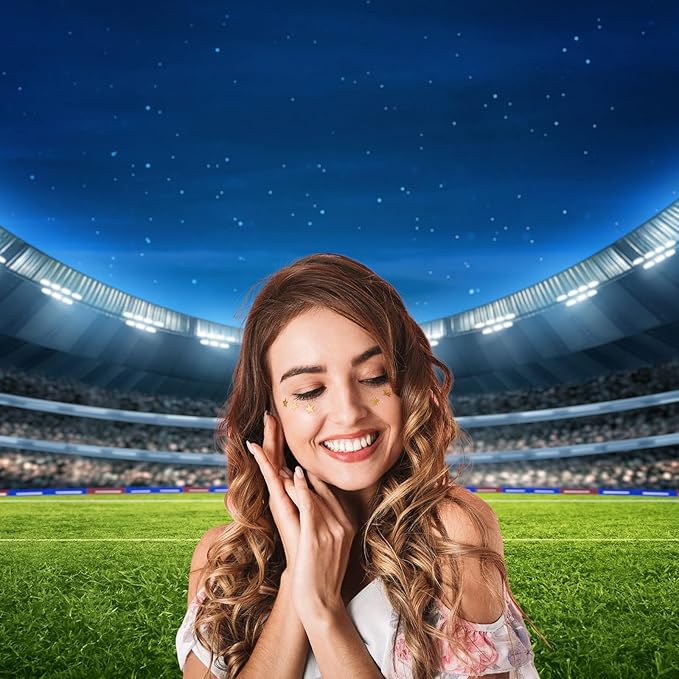 Soccer Stadium Field Backdrop Modern Football Stadium with Fans Green Grass Field Photography Background Sports Club Fitness Match Backdrops Decorations Boys Portrait Wallpaper Props 20x10ft