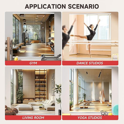 83"x40" 2-Piece Home Gym Mirror Set, Large Full Body Wall-Mounted Workout Mirror, 4MM Tempered Glass for Yoga, Pilates, Dance Studio with Installation Kit
