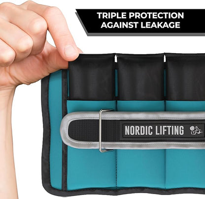 Nordic Lifting Adjustable Ankle Weights for Women & Men – 1 Pair (2–10 lbs) Wrist, Arm & Leg Weights for Gym, Yoga & Home Workouts – Secure Fit Strap Design – Durable Fitness Training Equipment
