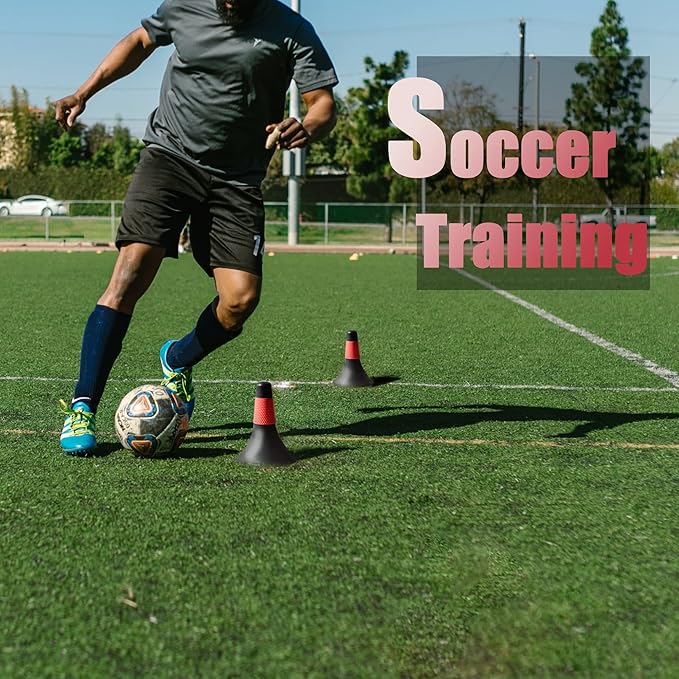 6 Sets Sport Cones 9 Inches Marker Cones with Grip Agility Training Sports Cone for Soccer Basketball Football Drills Training, Indoor Outdoor Activity or Events