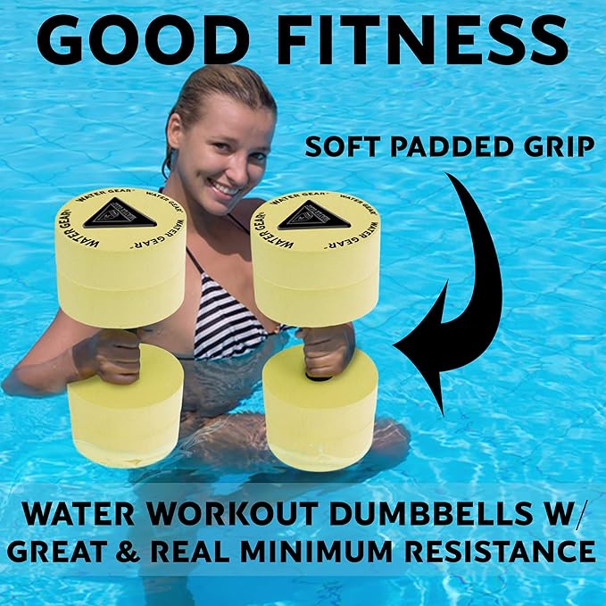 Water Gear Resistance Bells - Water Fitness and Pool Exercise - Intense Workout Without Added Stress - Easy on Joints