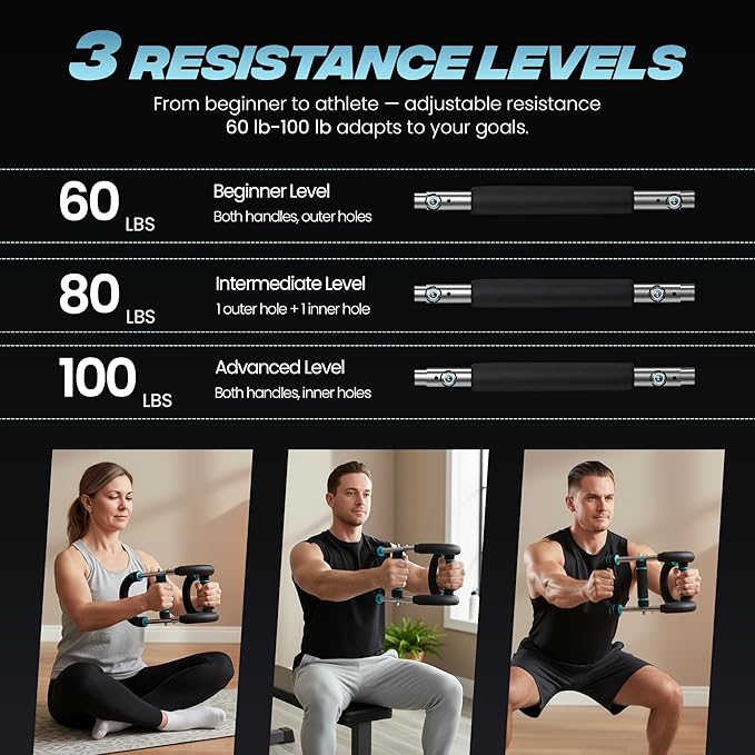 Twister Arm Trainer – Adjustable 60–100 lbs Chest Exerciser – Home Gym Workout Equipment for Men & Women – Upper Body Strength Trainer for Chest, Arms, Shoulders, Back – Steel Spring Fitness Machine