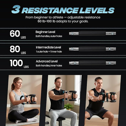 Twister Arm Trainer – Adjustable 60–100 lbs Chest Exerciser – Home Gym Workout Equipment for Men & Women – Upper Body Strength Trainer for Chest, Arms, Shoulders, Back – Steel Spring Fitness Machine