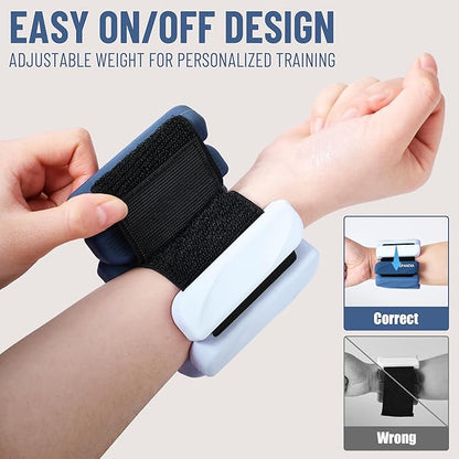Wrist & Ankle Weights for Women and Men, 2lbs/4lbs Pairs Adjustable Silicone Weighted Bangles for Arm & Leg Workouts, Perfect for Pilates, Barre, Yoga, Walking & Home Fitness 24055