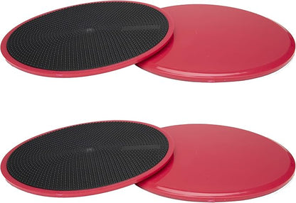 Mind Reader Fitness, Body Floor Sliders Exercise Equipment, Core Gliders, Gliding Discs, Set of 2, Red, 2 Piece