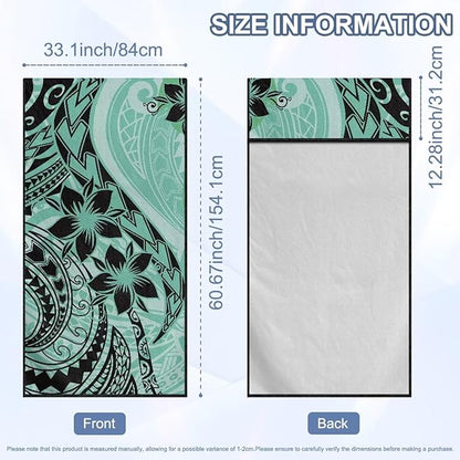 Bulopur Polynesia Tropical Frangipani Car Sweat Towel Seat Cover Washable Soft Turquoise Beach Towel for Women After Gym Yoga Poct Workout Outdoor Surfing Activities Removable Auto Accessories