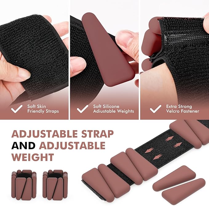 Wrist Weights, Ankle Weights for Women Men, Adjustable Wrist Weighted Bracelet for Home Gym Workout, Running, Yoga, Exercise, Strength Training