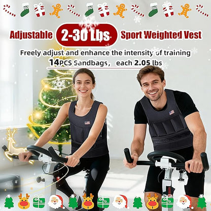 Adjustable Weighted Vest for Men Women,2-30 Lbs Adjustable Weighted Vest with Straps Womens Running Weight Vest for Walking Strength Training Fitness