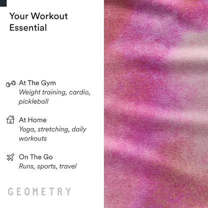 GEOMETRY Gym Towels for Working Out - Double Sided, Super Absorbent Microfiber Sweat Towel, Compact & Quick Dry - Premium Microfiber for Gym - Amanda, 16" x 30", 1 Piece