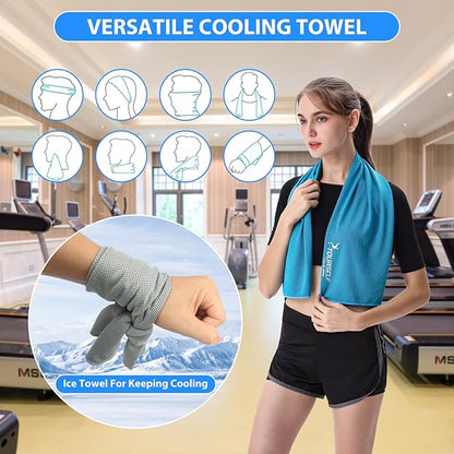 SYOURSELF Cooling Towel, Cooling Towels for Neck,40" x 12"Ice Towel for Instant Cooling Relief, Soft Breathable Chilly, Perfect Yoga, Golf, Sports, Gym, Workout, Athletes Towel (1PC-Grey)