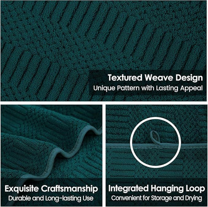 JML Microfier Bath Towels Set of 2, Large Microfier Body Towel for Adult, 30" x 60", Oversized, Soft, Super Absorbent, Fast Drying, Use for Sauna,Gym,Sport, Fitness, Yoga, Diamond Cross Grid Teal