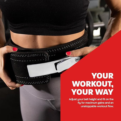 Hawk Sports Weightlifting Belt for Men and Women, Black 10mm Thick, 4-Inch Wide Lever Belt for Safely Increasing Weight and Lifting Power for Deadlifts, Squats, and Other Workouts