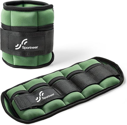 Sportneer Adjustable Ankle Weights for Women and Men 7 lbs/Pair Adjustable Leg Weights with Secure Straps, Strength Training Weighted for Yoga, Walking, Running, Aerobics, Gym, Physical Therapy