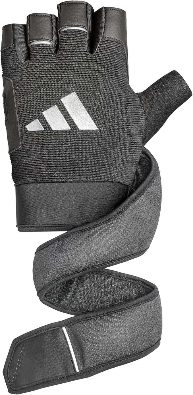 Adidas Wrist Wrap Training & Weightlifting Gloves, Fingerless Workout Gloves