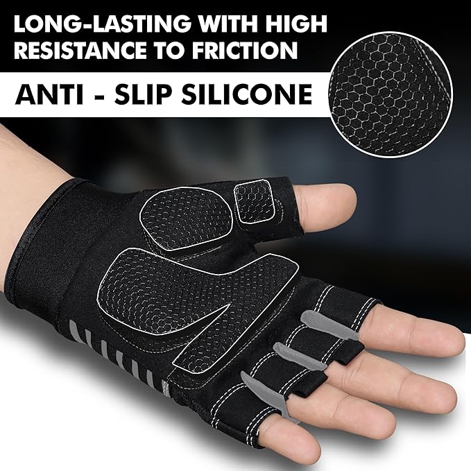 Gym Gloves for Weight Lifting,Workout Gloves with Full Palm Protection–Breathable Fitness Glove for Men & Women,Powerlifting,Pull Ups,Cycling,Gym Training