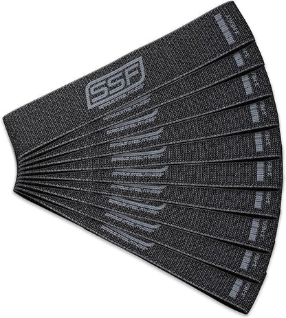 Serious Steel Fitness Fabric Mini Loop Non-Slip Resistance Band Set | Warm-Up, Physical Therapy, Glute Training, Speed and Agility Exercise Bands