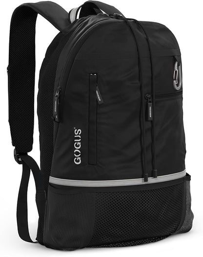 GOGUS Hybrid Gym Backpack for Men & Women with Closure - 18L Sports Backpack with Dual Water Bottle Pockets, Mesh Compartment for Gym, Travel - Water Resistant & Reflective Trim Workout Bag