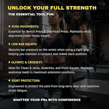 Wrist Wraps for Weightlifting 18" with Thumb Loop- Professional Quality, Best Wrist Support Wraps for Gym, Powerlifting Competition, Bodybuilding, Strength Training, Curls & Dips, Bench Press- Men and Women (Pair) DEVI