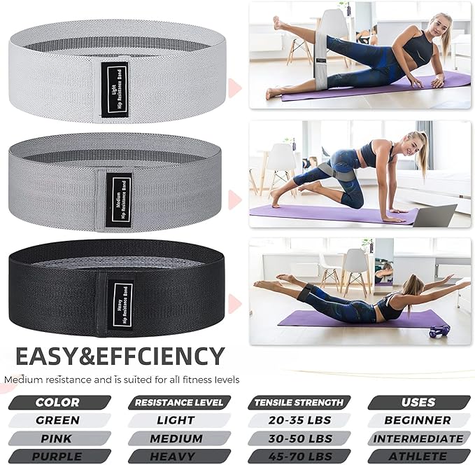 Pull Up Bands Resistance Bands Set for Working Out,8 PC Long Exercise Bands & Fabric Booty Bands for Training Hip Thigh Glute Fitness,Home Workouts,Physical Therapy for Men Women