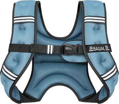 BAGAIL Comfort-Fit Weighted Vest for Woman, Even Weight Distribution, Faster Weight Loss, No-Chafe or Bounce for Walking & Running with Detachable Phone Pouch & Reflective Stripes (Available 5-30lbs)