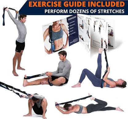 Brazyn Mobility Stretching Strap | Multi-Functional 12-Loop Strap for Stretching, Yoga, Physical Therapy, Pilates, Dance and Gymnastics