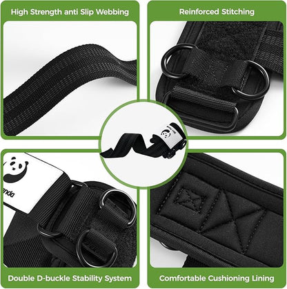 Slim Panda Weight Lifting Straps With Double Cuffed D Ring, Wrist Support for Men Women ,Heavy Duty Thick Comfortable Lifting Straps, Secure Fit, Enhanced Grip, Straps for Weightlifting & Strength Training