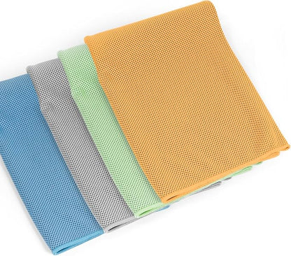 4 Pack Cooling Towel for Neck and Face,Sports Yoga Gym Hiking Tennis Outdoor Riding Workout Sweat Ice Towel (Multicolor-01)