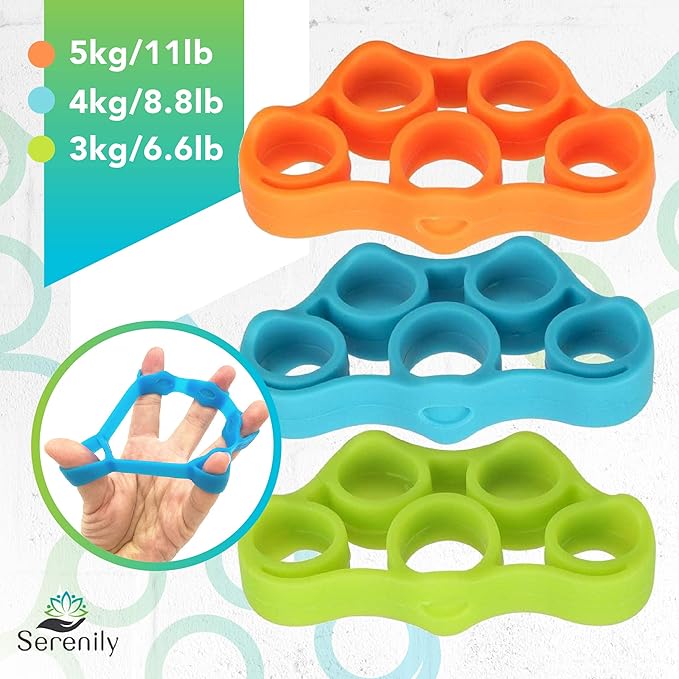 Serenily Hand Grip Strengthener Forearm Strengthener for Hand Workout Grip Strength Trainer Hand Gripper Strengthener Finger Stretcher Hand Strengthening Devices - 6 Pack Hand Exercisers for Strength