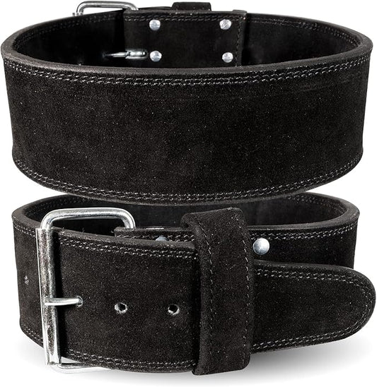 SERIOUS STEEL FITNESS Leather Weight Lifting Belt | Powerlifting, Weightlifting & Exercise Belt | 4" Wide & 10mm Thick