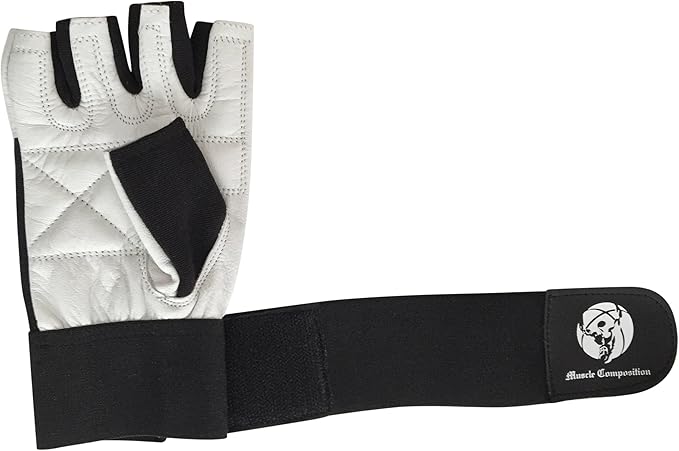 Gym Gloves with Wrist Support for Gym Workout, Crossfit,Weightlifting Black/White or Black Premium Quality Materials.