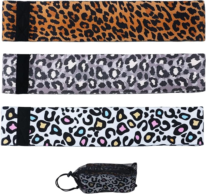 Booty Bands, 3 Levels Hip Bands, Polyester-Cotton and Latex Silk Workout Bands Resistance Bands for Home, Gym, Fitness, Pilates, Yoga (Pack of 3)