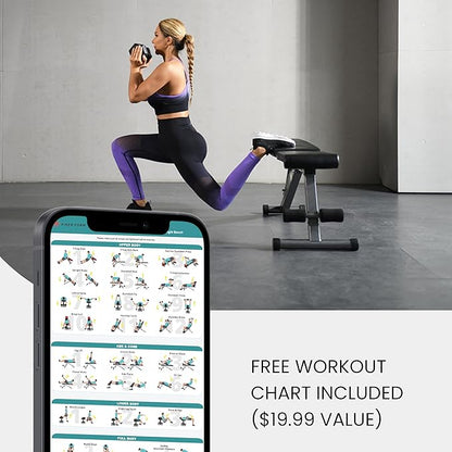 FF Finer Form 5-in-1 Weight Bench, Adjustable & Foldable for Bench Press, Strength Training and Full Body Workout, Perfect for Dumbbell Sets or an Adjustable Dumbbell Set in Your Home Gym