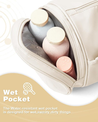 Small Gym Bag for Women, Waterproof Mini Duffle Bag Womens Spotrs Workout Bags Small Travel Duffel Bag with Wet Pocket Carry on Weekender Bags for Dance Swimming,Gym,Yoga,Fitness White