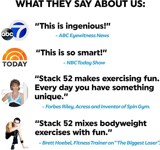 Stack 52 HIIT Interval Workout Game. Designed by Military Fitness Expert. Video Instructions Included. Bodyweight Exercises, No Equipment Needed. Fun and Motivating Training Program.