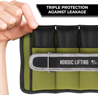 Nordic Lifting Adjustable Ankle Weights for Women & Men – 1 Pair (2–10 lbs) Wrist, Arm & Leg Weights for Gym, Yoga & Home Workouts – Secure Fit Strap Design – Durable Fitness Training Equipment