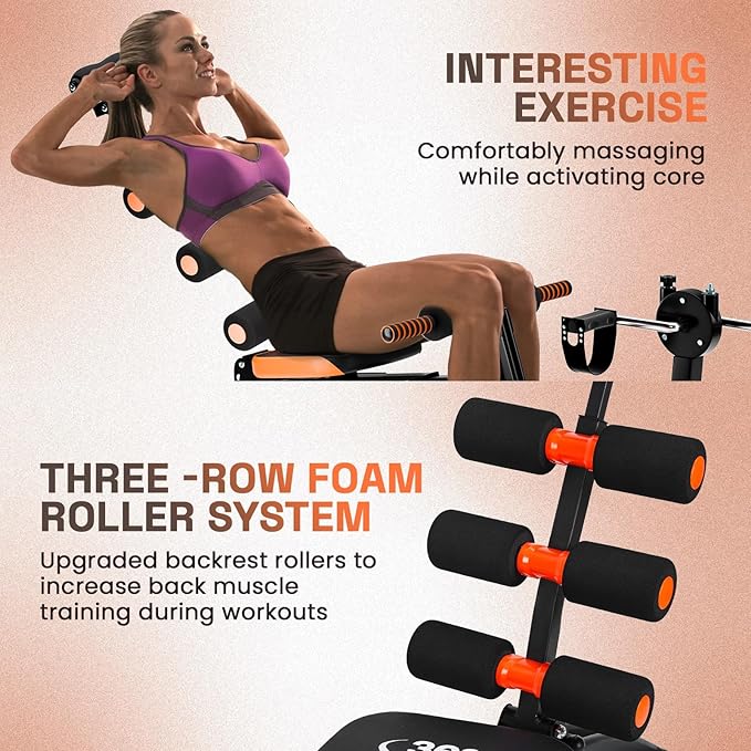Ab Machine, Ab Workout Bench for Home Gym Adjustable Abdominal Trainer, Ergonomic Arc Track Multi-Functional Sit Up Machine for Full Body Workout Home Exercise