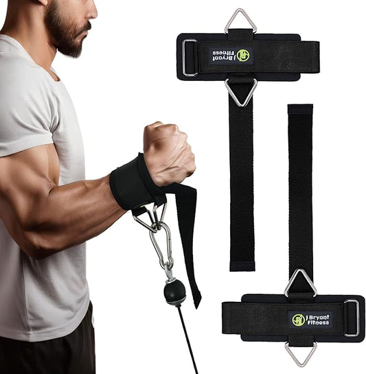 J Bryant Fitness Wrist Straps for Weightlifting and Cable Machines - Premium Padded Wrist Cuffs with Sturdy Triangle Buckle Ideal for Arm Training Tricep Extensions Upright Rows and Recovery Workouts