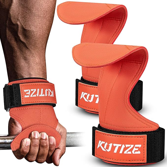 Lifting Straps, Weight Lifting Wrist Wraps for Weightlifting, Heavy Powerlifting, Deadlifts, Rows, Pull Ups, Adjustable Neoprene Padded Gym Workout Strength Training Wrist Hooks for Men/Women