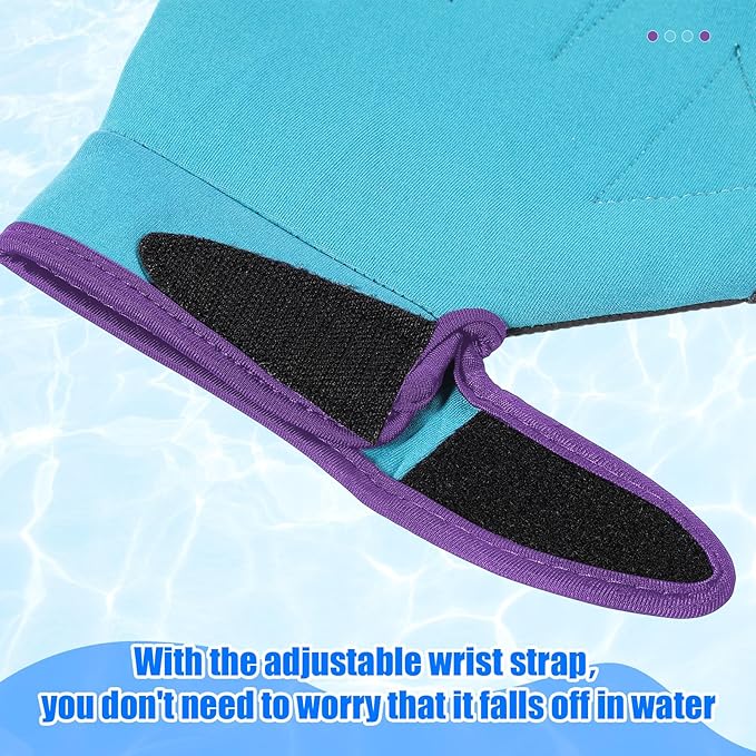 Sumind 2 Pairs Swimming Gloves Aquatic Training Gloves Neoprene Mittens Webbed Fitness Water Aerobics Resistance Training for Women Men Swimming Diving(Medium,Light Blue, Purple)