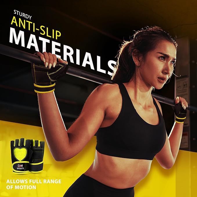 DXM SPORTS Workout Gloves for Women with Wrist Support - Weight Lifting Gloves for Gym, Cycling, Training - Exercise Gloves for Women