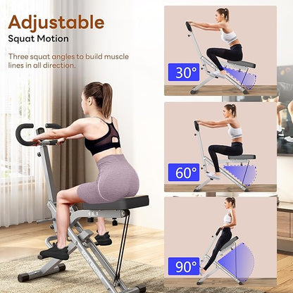 SogesPower Squat Machine for Home Gym, Squat Rowing Machine with Adjustable Resistance and Optional Full Motion, Squat Assist Trainer for Glutes & Legs Workout, Up to 330lbs