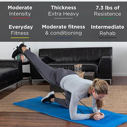 THERABAND Resistance Bands Set, Professional Elastic Band For Upper & Lower Body Exercise, Strength Training without Weights, Physical Therapy, & Pilates, Yellow & Blue & Black, Advanced