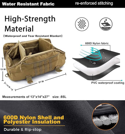 Travel Duffle Bag Backpack for Men - Large Tactical Bags Weekender Gym Bag for Overnight Traveling Military Workout Deployment Sports (Coyote, 80L)