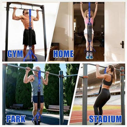 Pull Up Assistance Bands, Heavy Duty Resistance Bands with Handles, Exercise Band with Door Anchor, Adjustable Workout Band Set for Pull Up Bar, Full Body Strength&Muscle Training, Recovery, Home Gym