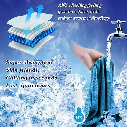 6 Packs Cooling Towels for Neck and Face(40"x 12"), Cooling Towels for Hot Weather, Cooling Wipes, Lightweight Soft Breathable Towels for Yoga, Sport, Workout, Running, Gym, Camping, Fitness